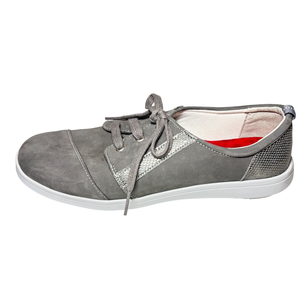 SAS Womens Gray Nubuck Leather Low Top Walking Shoes Lace Up Sneaker Size 9 - Picture 2 of 9